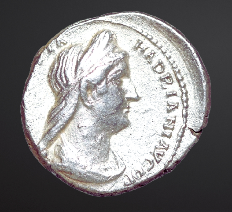 Moeda Romana escassa Denarius de Sabina (Augusta, 128-137 dC) – imagem 1
