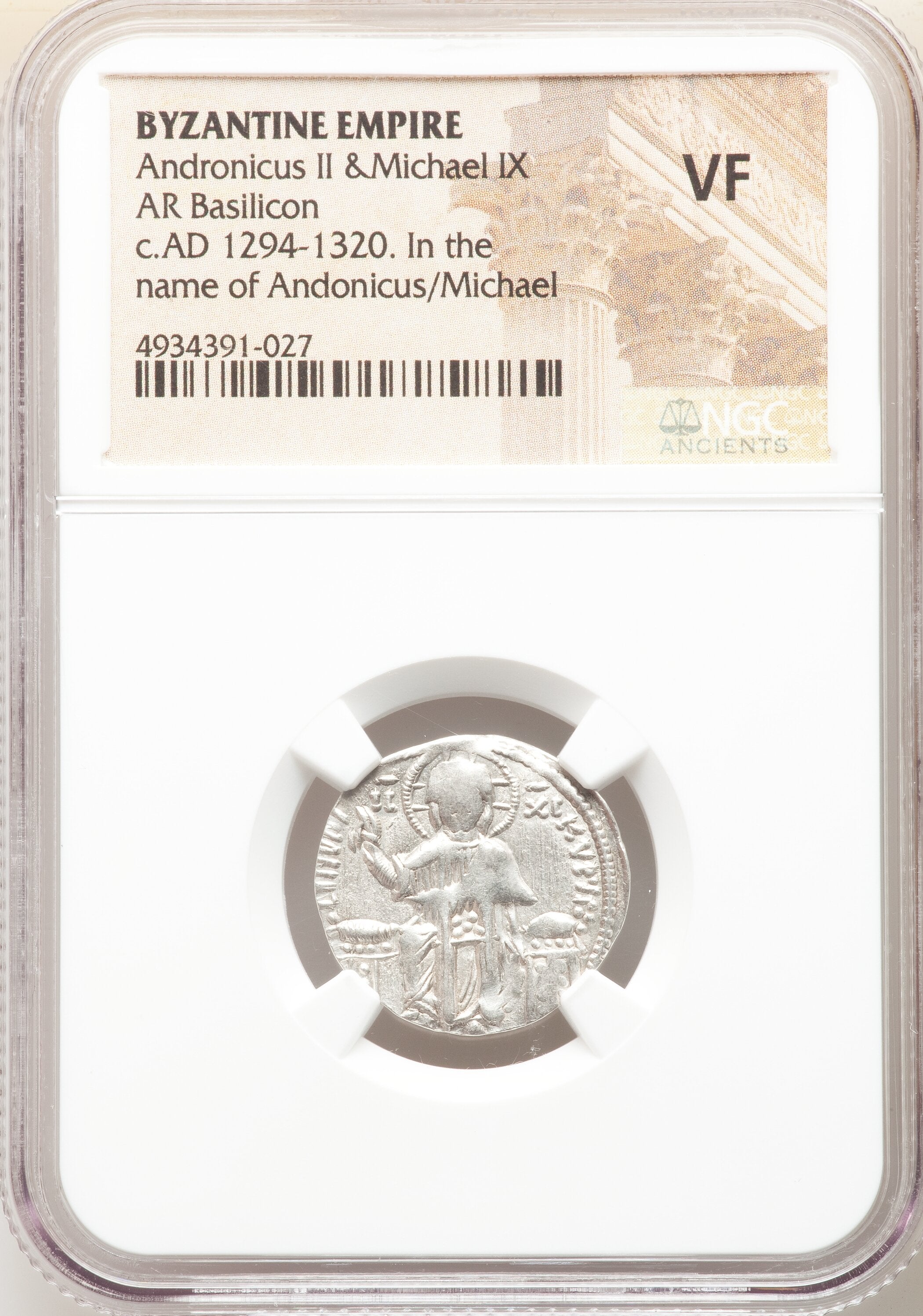 Moeda Bizantina de Andronicus II Palaeologus e Michael IX (1294-1320 dC) – imagem 2