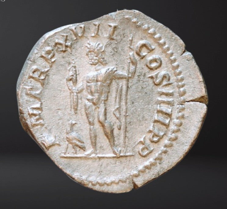 Moeda Romana Denarius de Caracalla (198-217 dC). – imagem 1