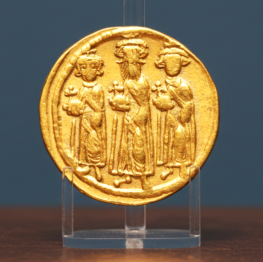 Moeda Romana Bizantina Solidus de Heraclius (610–641) – imagem 1