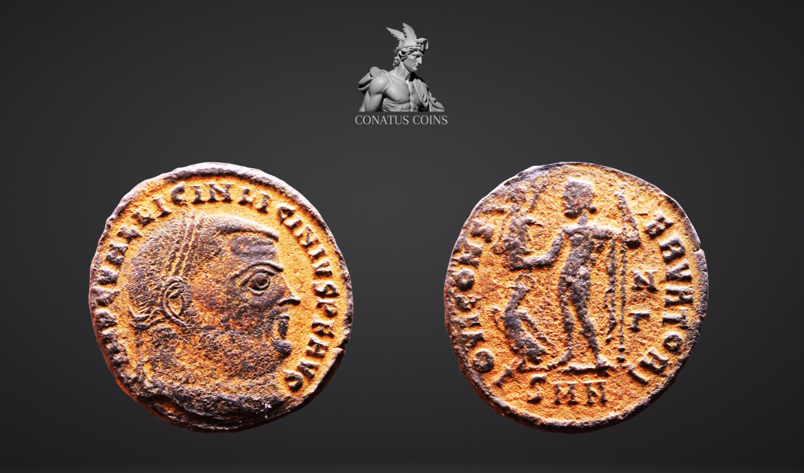 Moeda Romana Follis de Licinius I (308–324 dC) – imagem 1