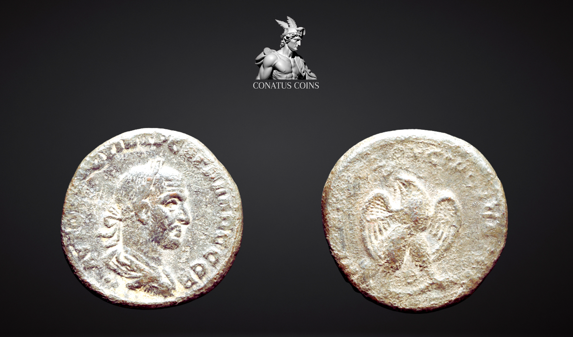 Moeda Romana Tetradracma de Prata de Trebonianus Gallus (251-253 dC). – imagem 1