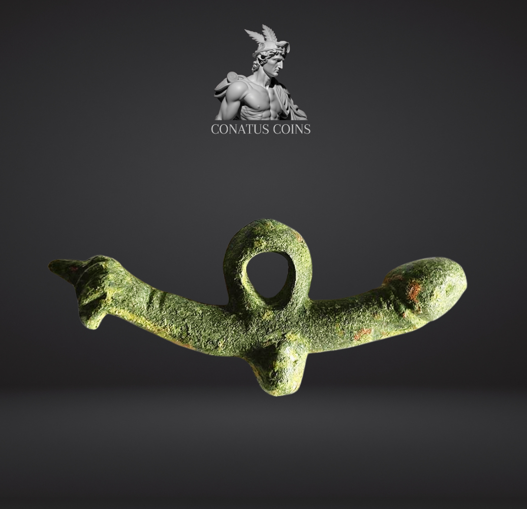 Amuleto Romano de Bronze: Punho-Figa e Falo (100-300 d.C.) – imagem 1