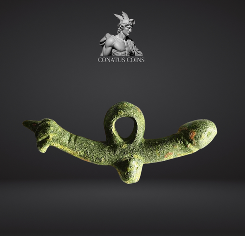 Amuleto Romano de Bronze: Punho-Figa e Falo (100-300 d.C.) – imagem 1