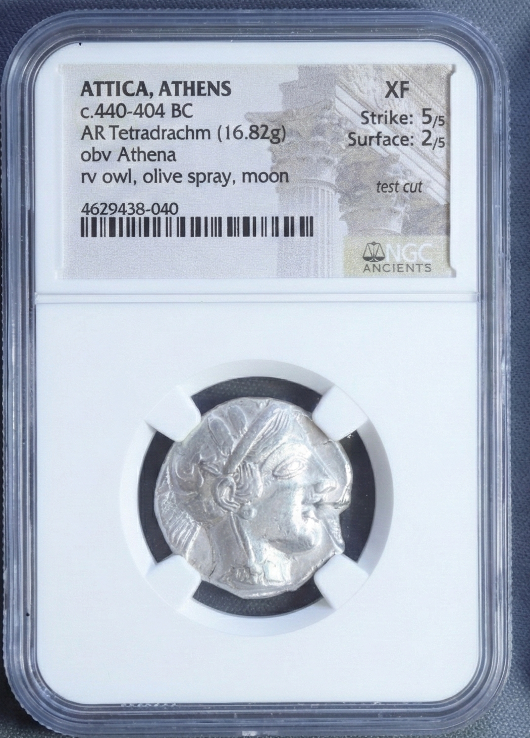 Moeda Grega Tetradracma de Atenas (440–404 aC) – imagem 3