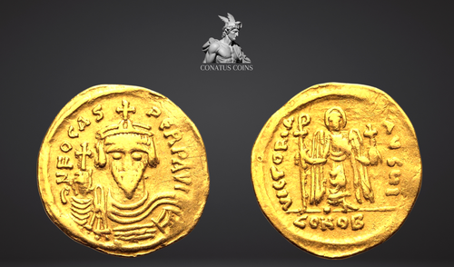 Moeda Bizantina Solidus (Ouro) de Focas (602-610 d.C.) – imagem 1