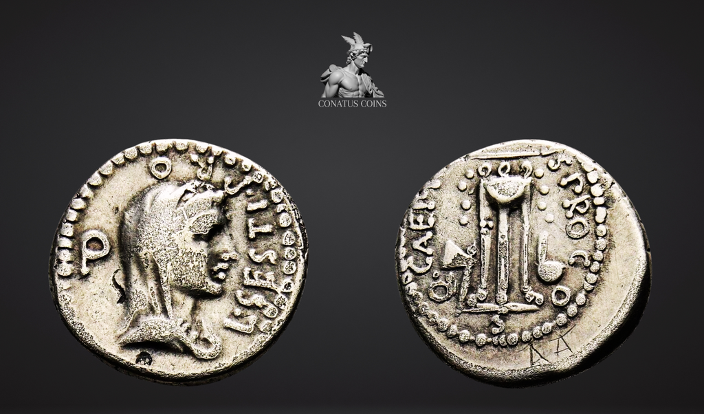 Moeda Romana Raro Denarius de Brutus (42 aC) - assassino de César! – imagem 1