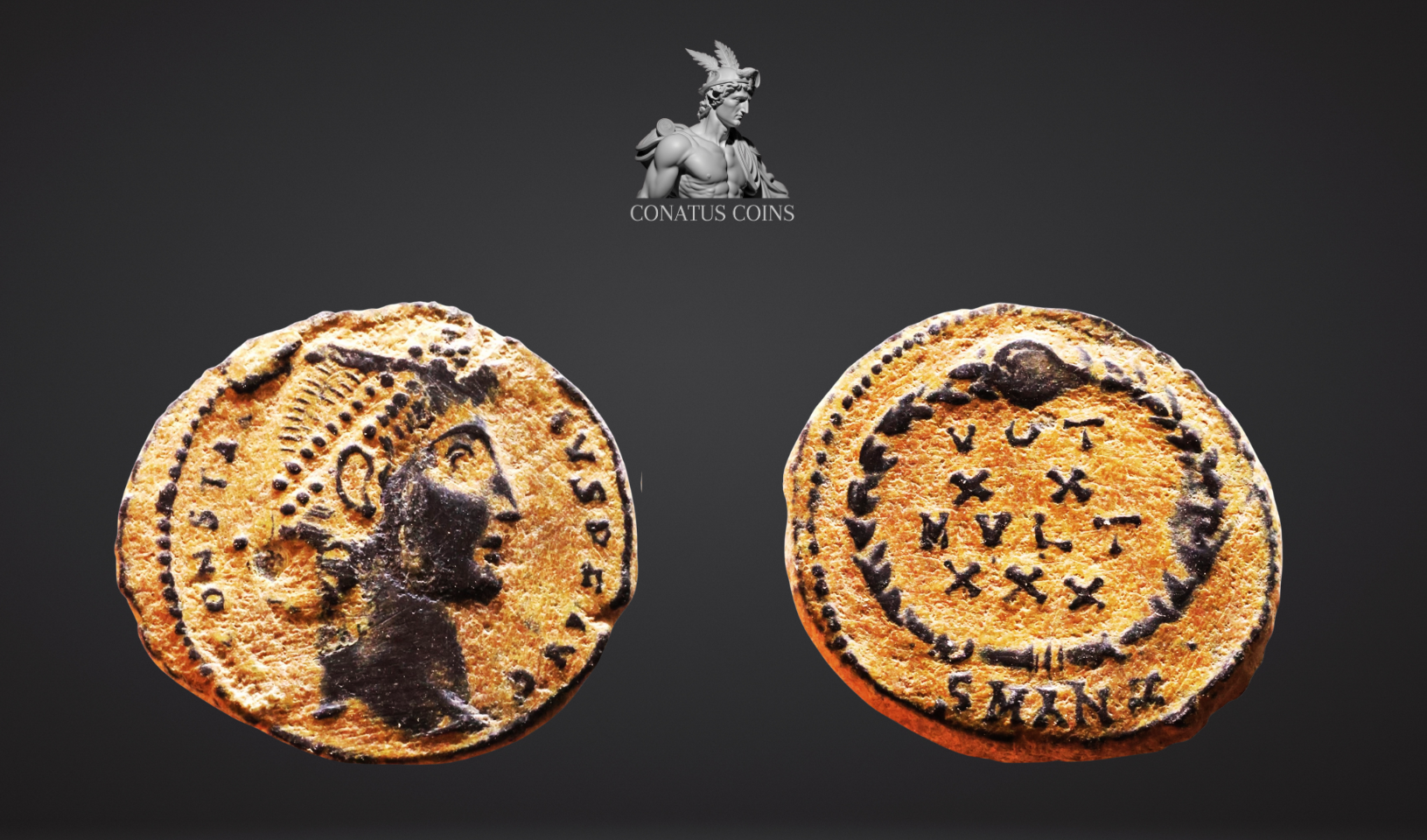 Moeda Romana Follis de Constantius II (337-361 dC) – imagem 1