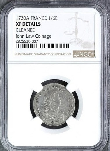Moeda Real da França 1/6 escudo de prata de Louis XV (o Bem-Amado, 1715–1774) – imagem 3
